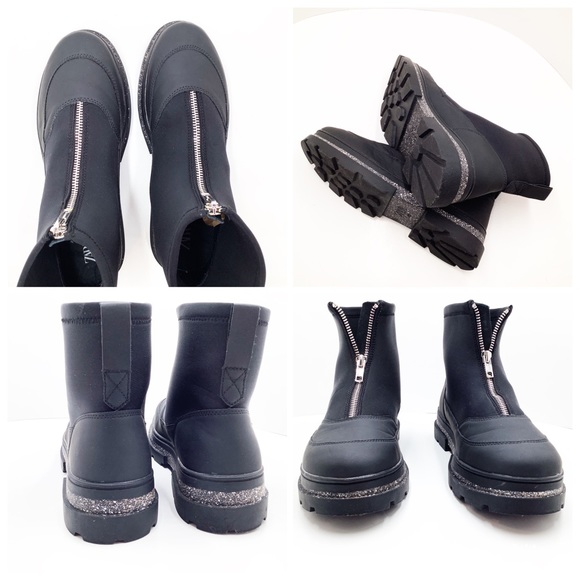 {ZARA} Black Combat Ankle Boots